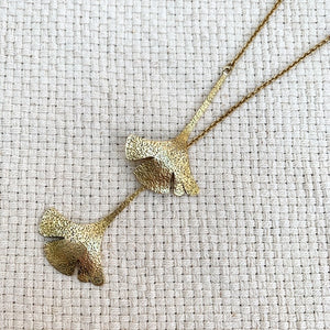 Brass necklace Leaf