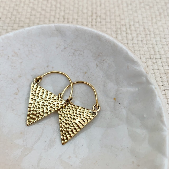 Triangular Brass earring