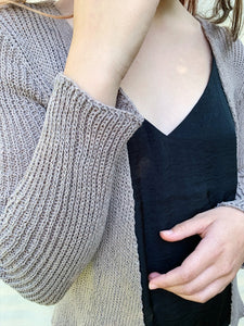 Organic cotton hand knit cardigan