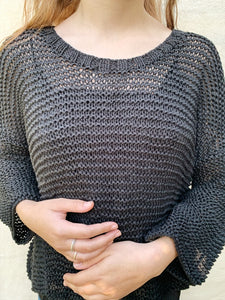 Organic cotton hand knit sweater