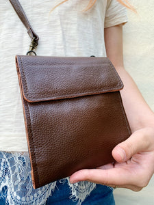 Leather sling purse